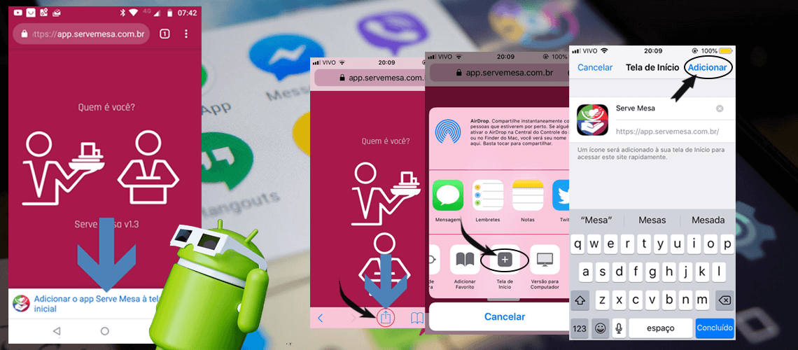 Instalação app Serve Mesa